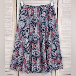 JANE COLBY Vintage 70's Pull On Skirt Multi/Paisley Print-15/16